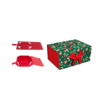 Christmas Folding gift box with ribbon and magnetic Lid, Two Designs assorted