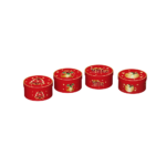 Christmas Gift Box Foil Hot Stamped Round, Four Designs assorted