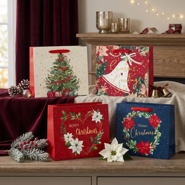 Christmas Horizontal Foil Hot Stamped Premium Quality bags