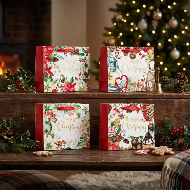 Christmas Horizontal Foil Hot Stamped Premium Quality bags
