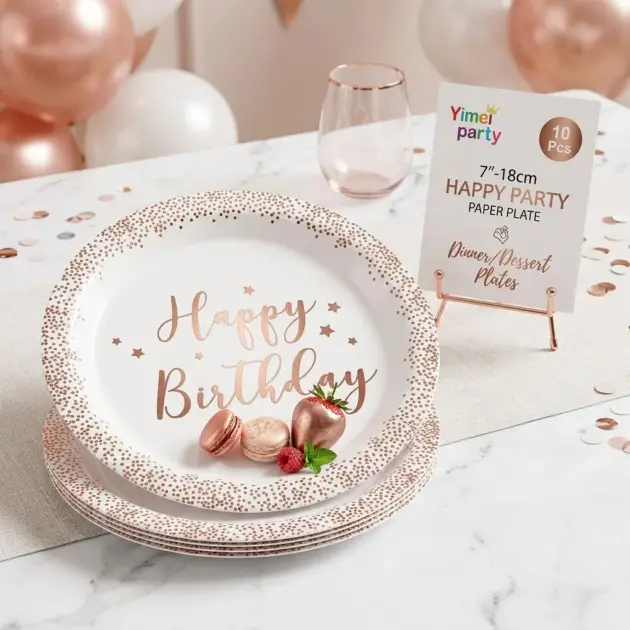 Hot Stamp Happy Birthday Rose Gold