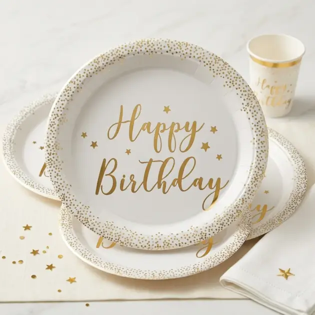 Hot Stamp Happy Birthday Gold