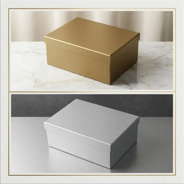 Solid Colour Gift Box set of 10, 2 Colours Gold & Silver