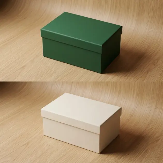 Solid Colour Gift Box Set of 10, 2 Colours Green & Ivory