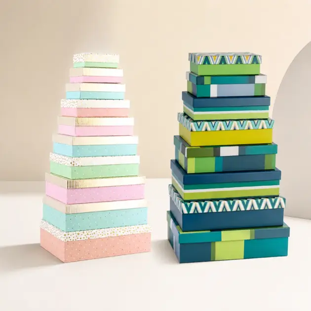 Gift Box Hot Stamped Set of 10 Multiple designs 2 colours