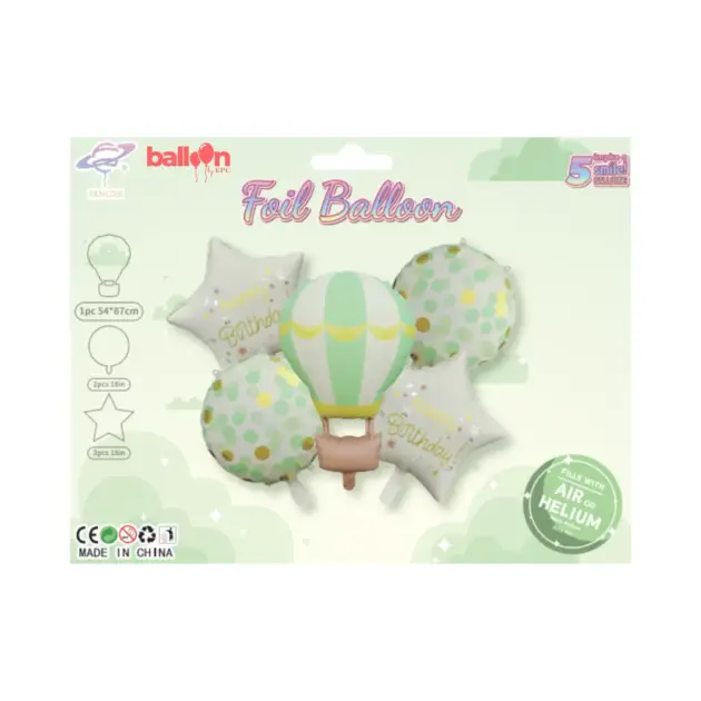 Matte Hot Air Balloon 5-piece Set