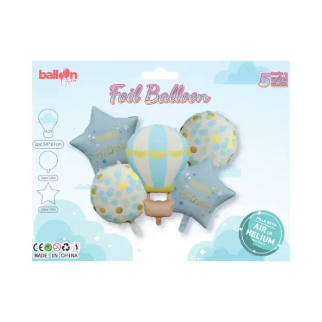 Matte Hot Air Balloon 5-piece Set