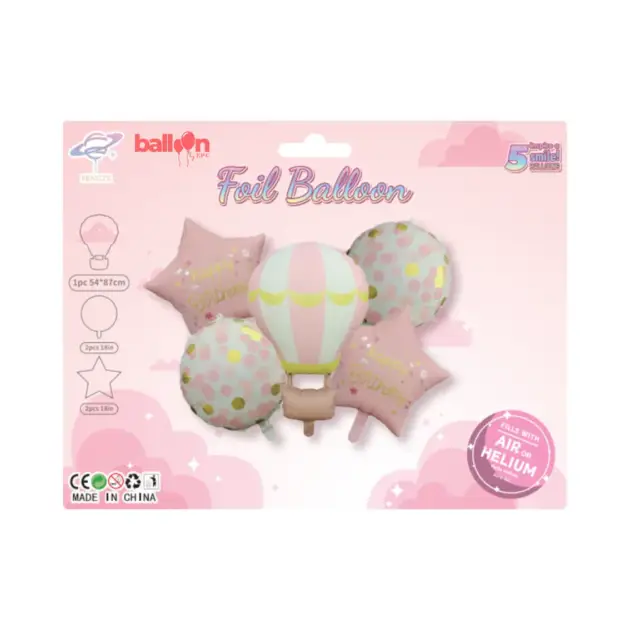 Matte Hot Air Balloon 5-piece Set