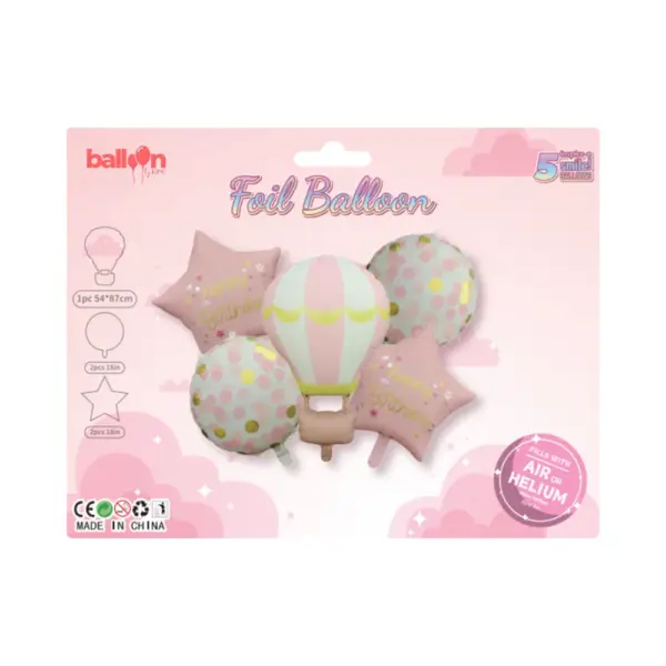Matte Hot Air Balloon 5-piece Set