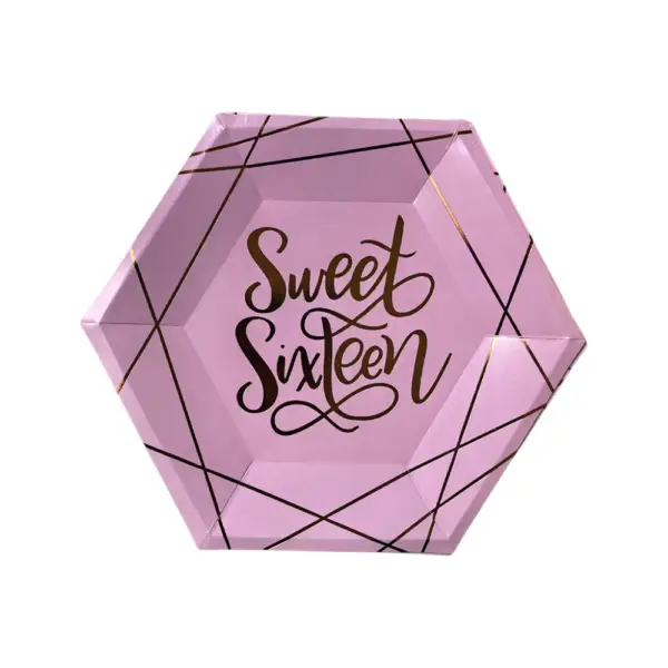 Rose Golden Sweet Sixteen Luxe Party Tableware Set