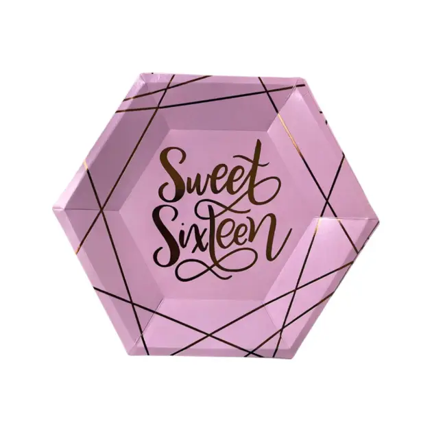 Rose Golden Sweet Sixteen Luxe Party Tableware Set