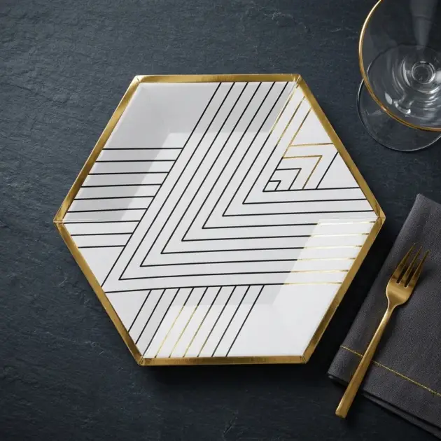 Minimalist Elegance Hexagonal Tableware