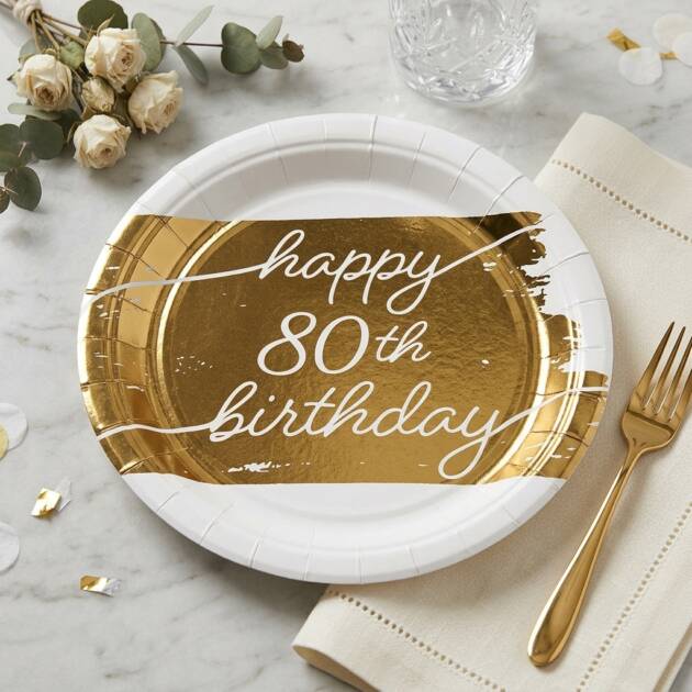 Happy Birthday 80 Years Tablewear Set