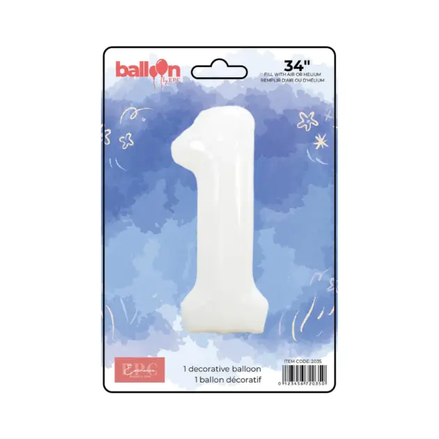 White Number Balloons