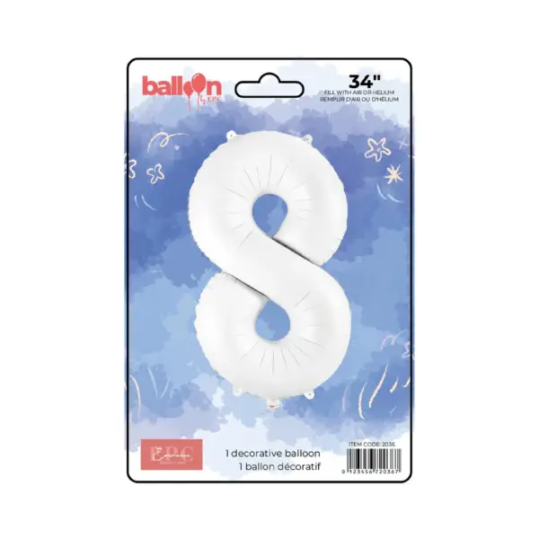 Matte White Number Balloons - Image 9