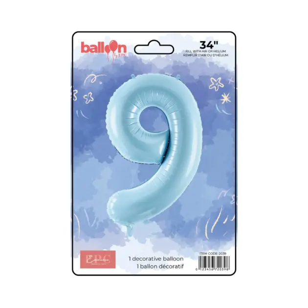 Solid Blue Number Balloons