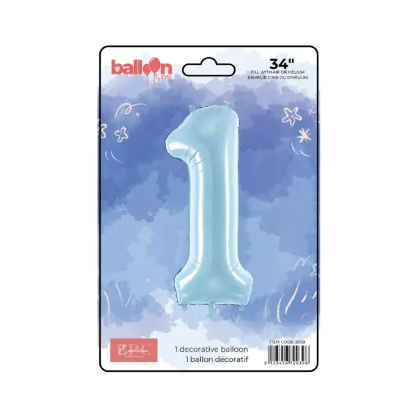 Solid Blue Number Balloons - Image 3