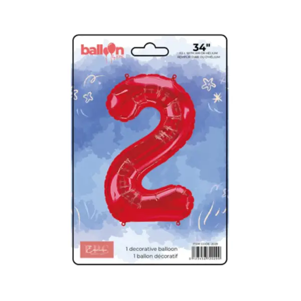 Digital Number Balloons in Bright Red - Image 3