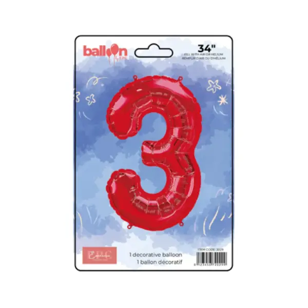 Digital Number Balloons in Bright Red - Image 4