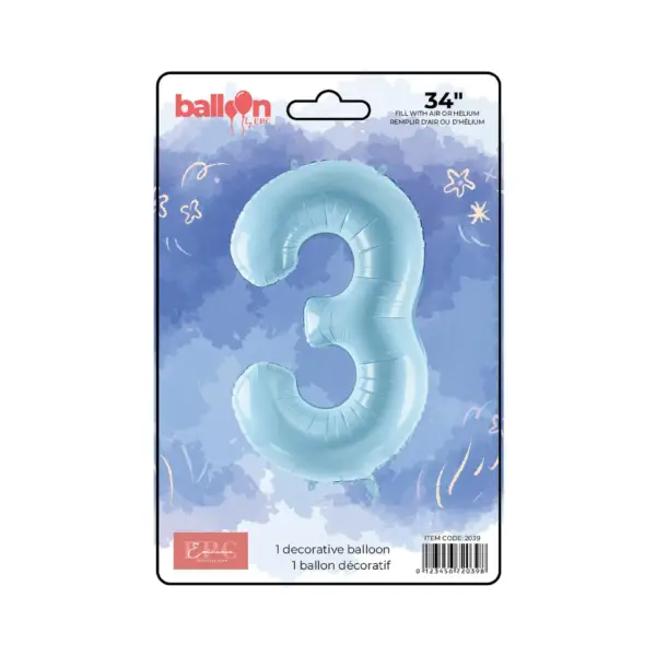 Solid Blue Number Balloons - Image 5