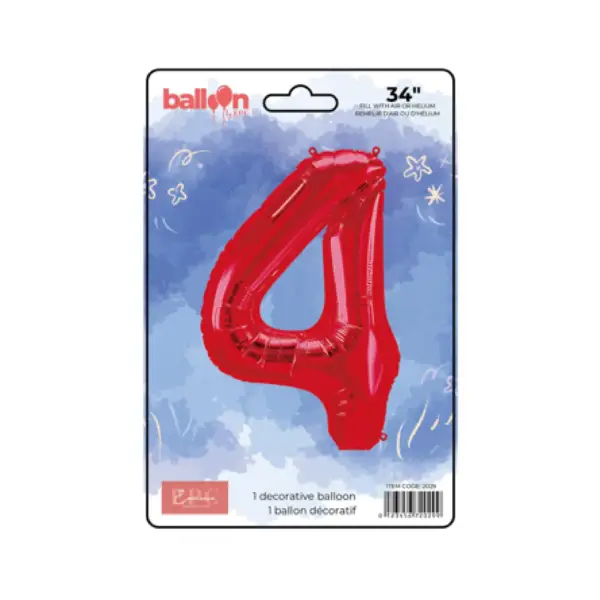 Digital Number Balloons in Bright Red - Image 5