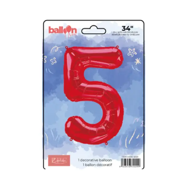 Digital Number Balloons in Bright Red - Image 6
