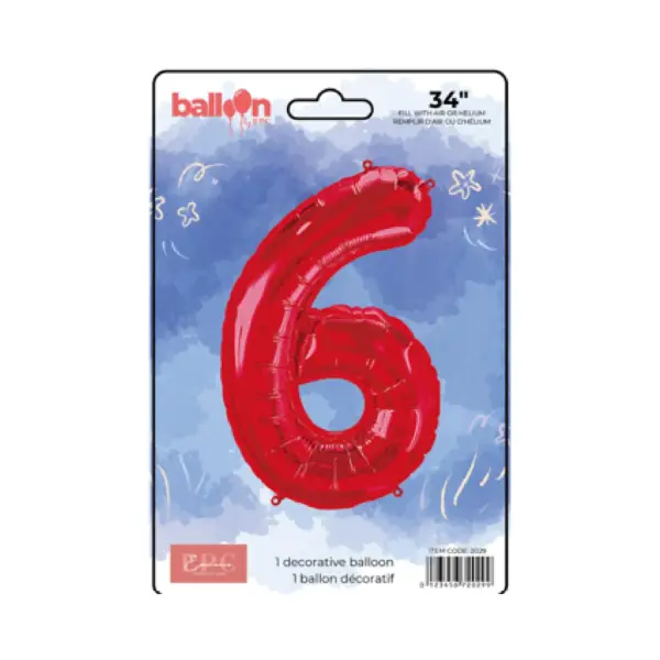 Digital Number Balloons in Bright Red - Image 7