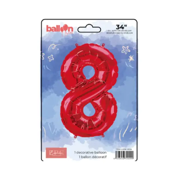 Digital Number Balloons in Bright Red - Image 9