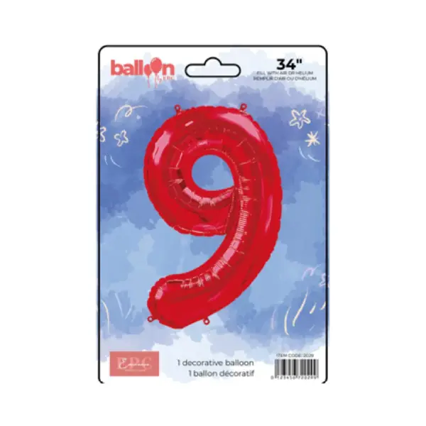 Digital Number Balloons in Bright Red - Image 10