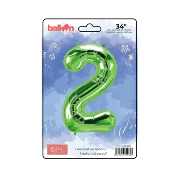 Apple Green Number Balloons