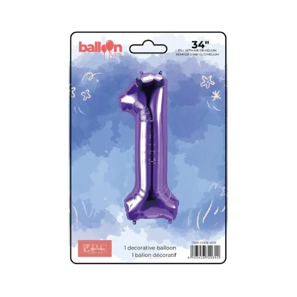 Dark Purple Number Balloons - Image 3