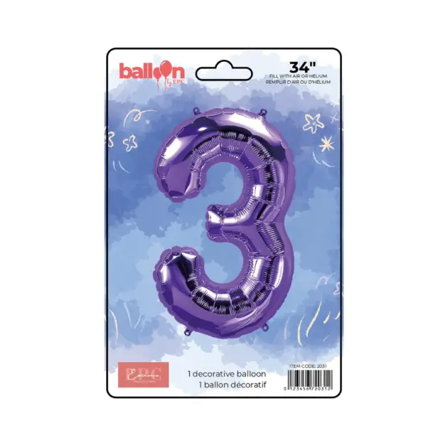 Dark Purple Number Balloons