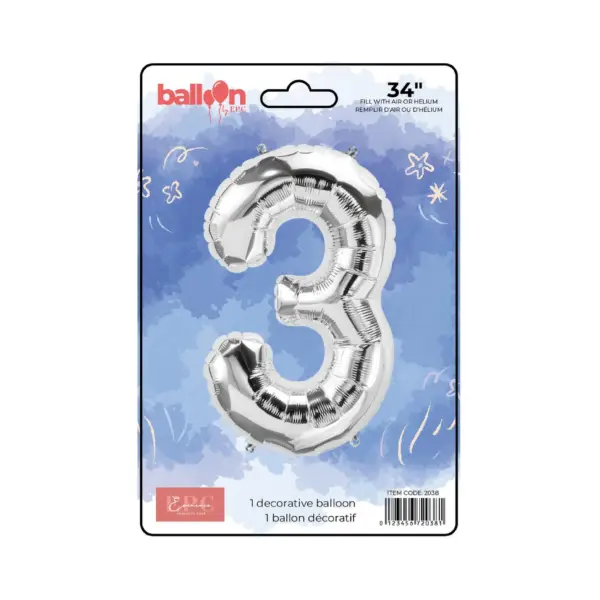 Silver Number Balloons - Image 5
