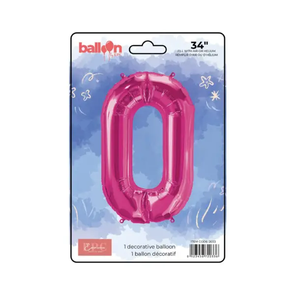 Bright Pink Number Balloons - Image 2