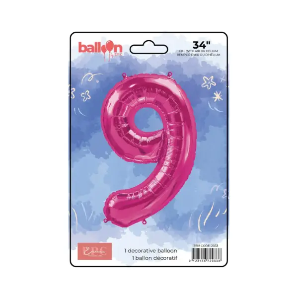 Bright Pink Number Balloons - Image 10