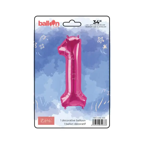 Bright Pink Number Balloons - Image 3