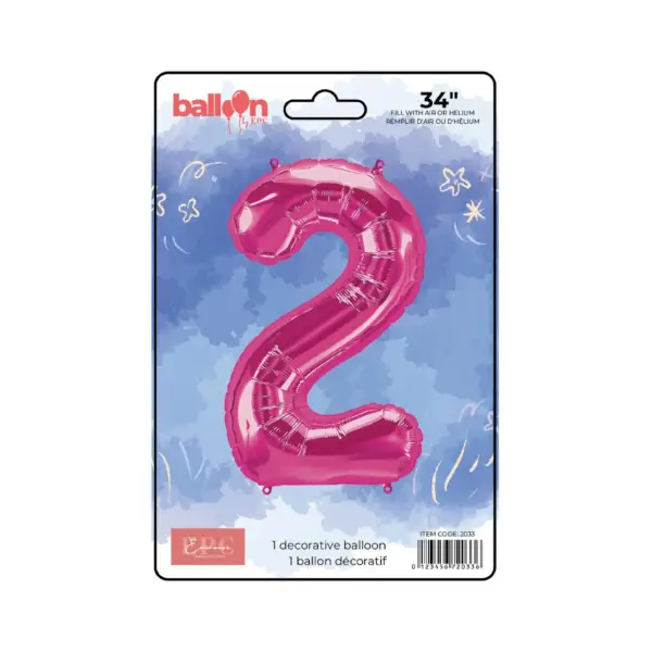 Bright Pink Number Balloons - Image 4