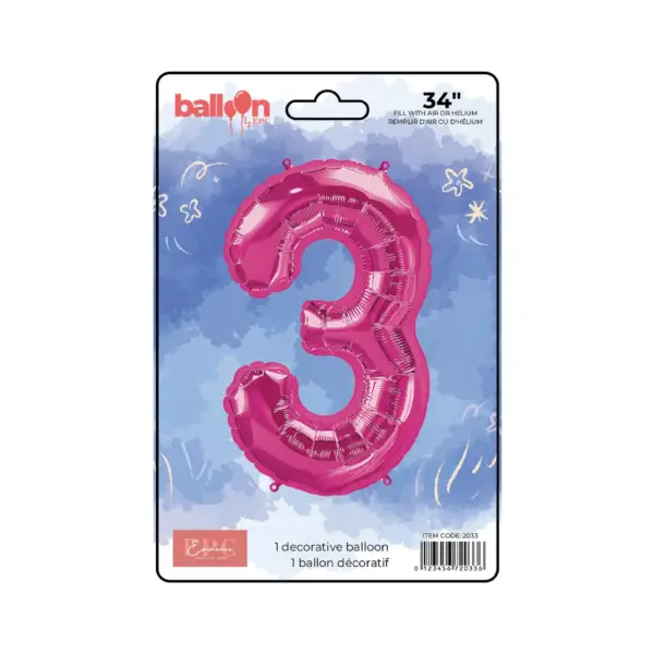 Bright Pink Number Balloons - Image 5