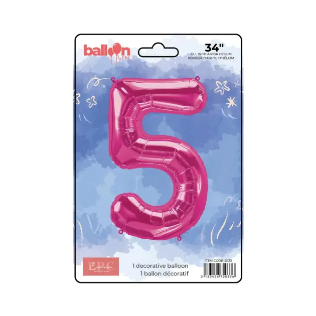 Bright Pink Number Balloons