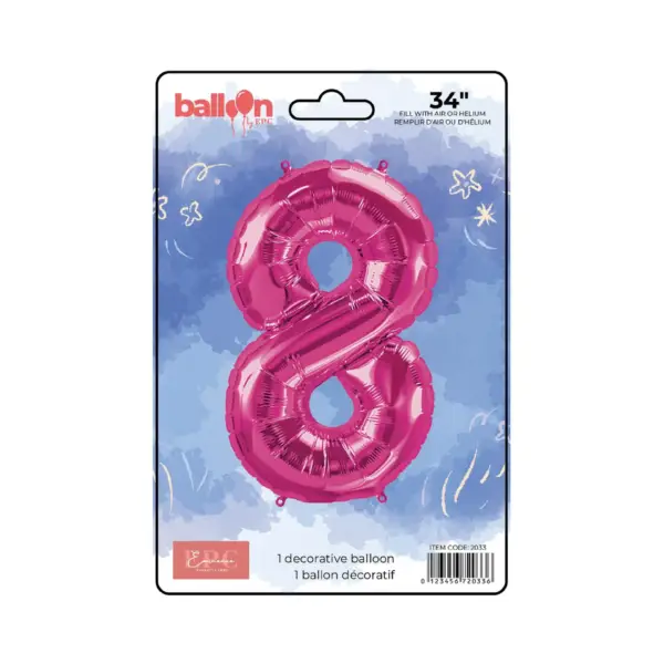 Bright Pink Number Balloons - Image 9