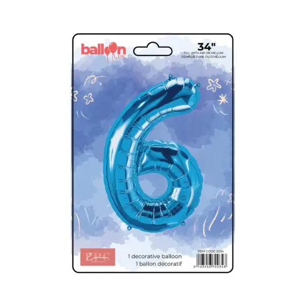 Bright Blue Number Balloons