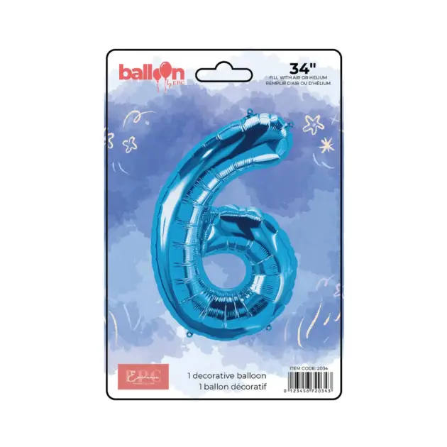 Bright Blue Number Balloons