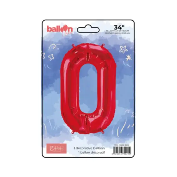 Digital Number Balloons in Bright Red - Image 2