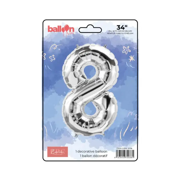 Silver Number Balloons