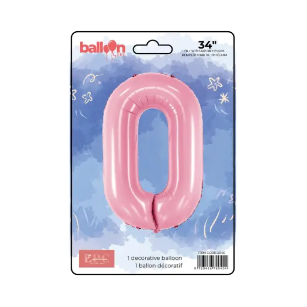Solid Pink Number Balloons
