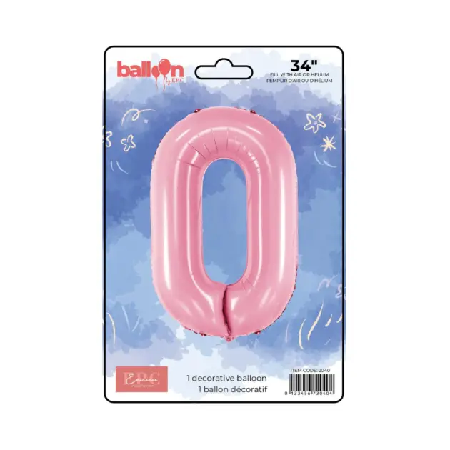 Solid Pink Number Balloons