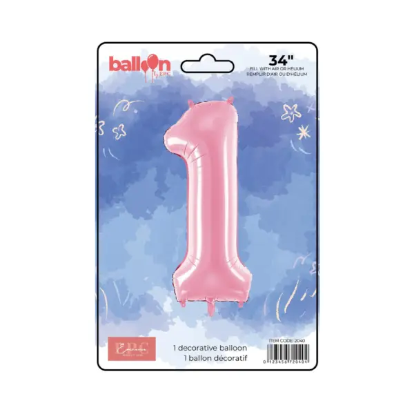 Solid Pink Number Balloons - Image 2