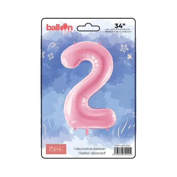 Solid Pink Number Balloons - Image 3