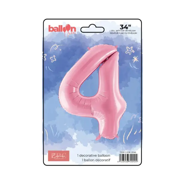 Solid Pink Number Balloons - Image 5