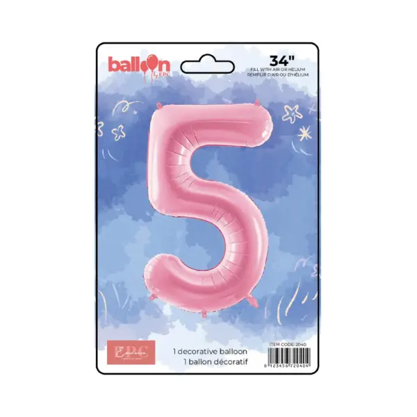 Solid Pink Number Balloons - Image 6
